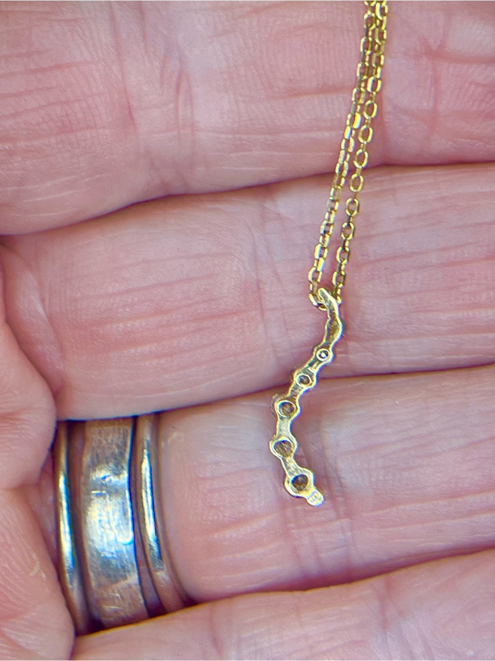 14k Solid Gold Genuine Diamond Journey Pendant 18” Necklace - Picture 6 of 9